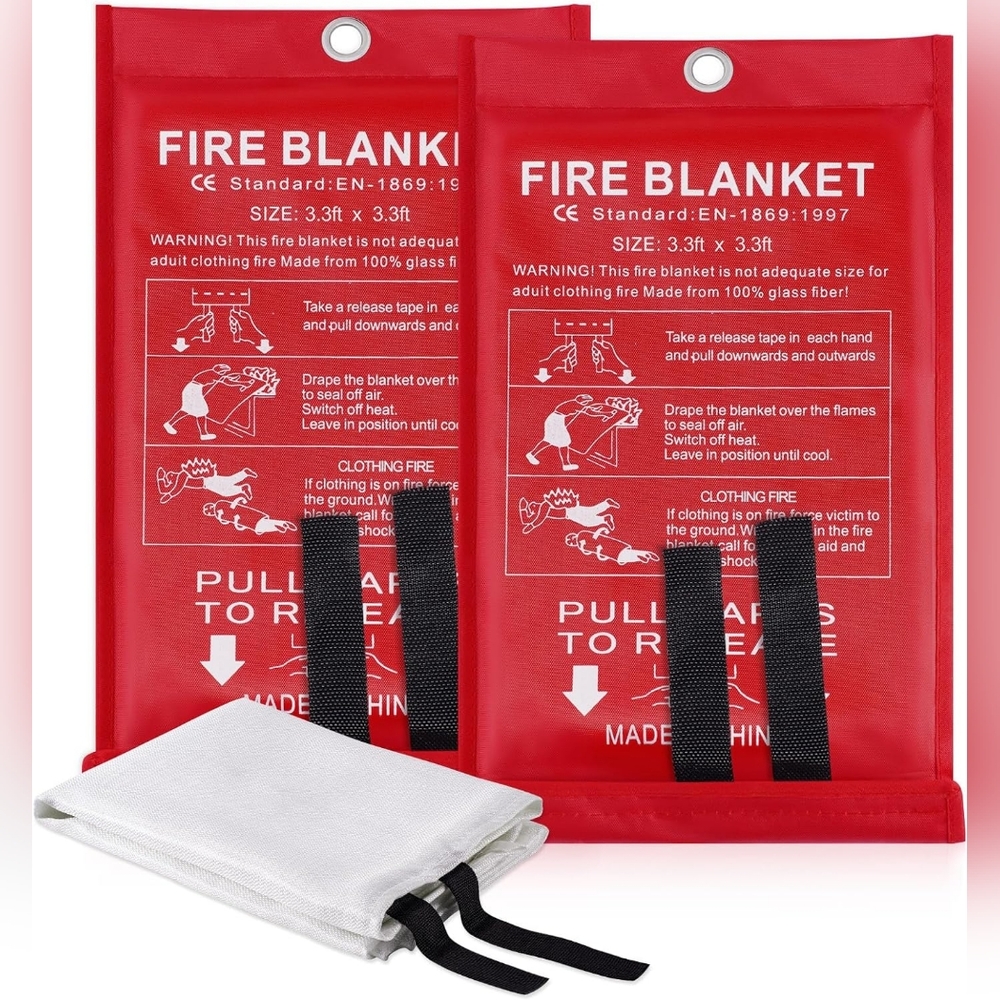 New LUXJET Emergency Fire Blanket for Home Kitchen, 2 Pack